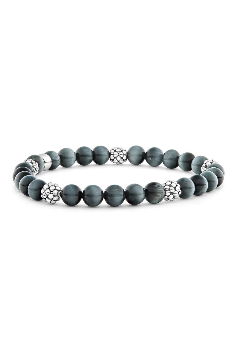 Signature Caviar Stone Beaded Stretch Bracelet (Nordstrom Exclusive), Main, color, EAGLE EYE