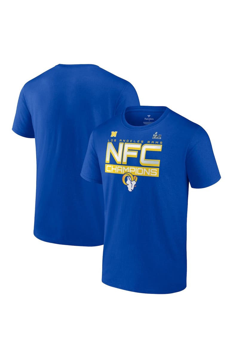 FANATICS Men's Fanatics Branded Royal Los Angeles Rams 2021 NFC Champions Big & Tall Iconic Slant T-Shirt, Main, color, 