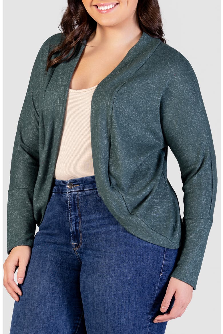 Curved Hem Bolero Jacket, Alternate, color, HUNTER