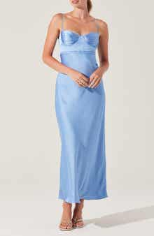 ASTR the Label Florianne Lace Trim Satin Slipdress