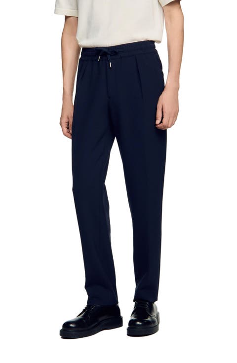 Elasticated Straight-leg Trousers