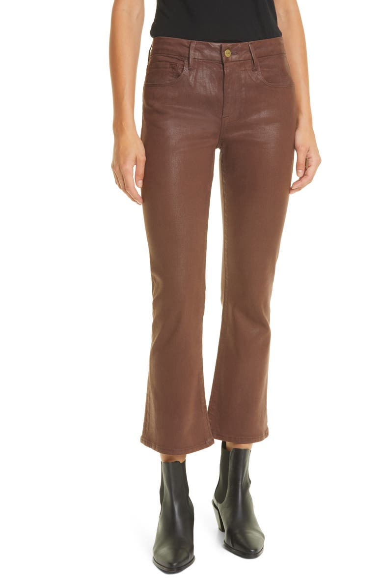 FRAME Le Crop Coated Mini Bootcut Jeans, Main, color, 