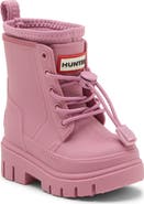 Hunter Kids' Stamp Waterproof Lace-Up Rain Boot