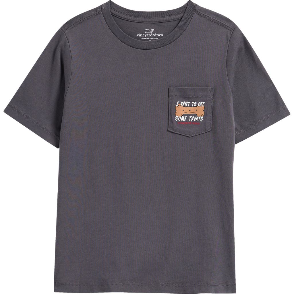 Vineyard Vines Kids' Glow Eat Some Treats Cotton Graphic Pocket T-shirt In Gray