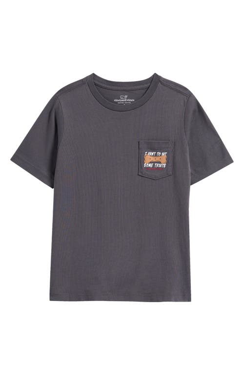 Vineyard Vines Kids' Glow Eat Some Treats Cotton Graphic Pocket T-shirt In Gray