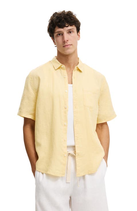 Men's Relaxed Linen Short Sleeve Shirt