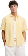 Cotton On Men's Relaxed Linen Short Sleeve Shirt