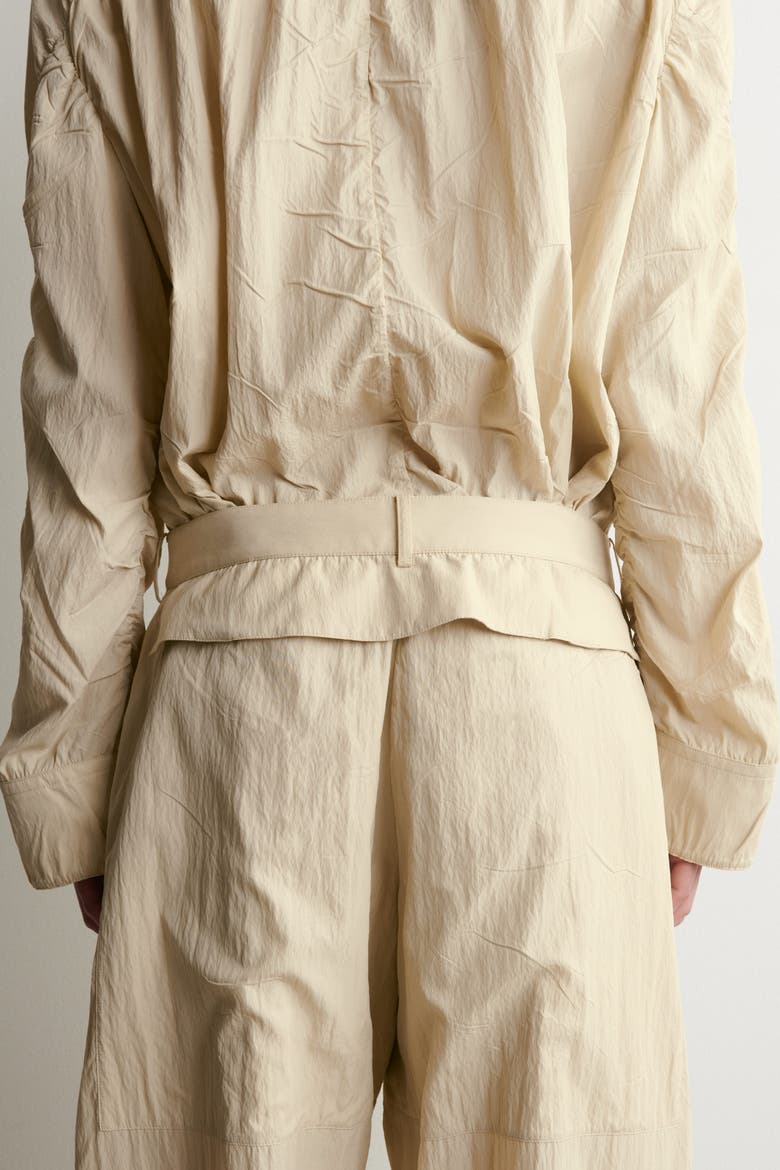 Crinkled-Silk Straight-Leg Pants, Alternate, color, LIGHT BEIGE