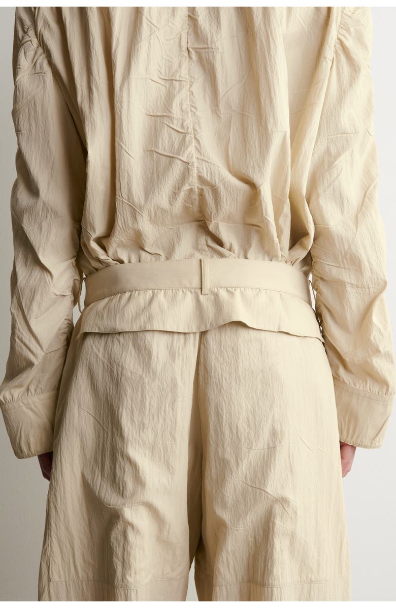 COS Crinkled-Silk Straight-Leg Pants, Alternate, color, Light Beige