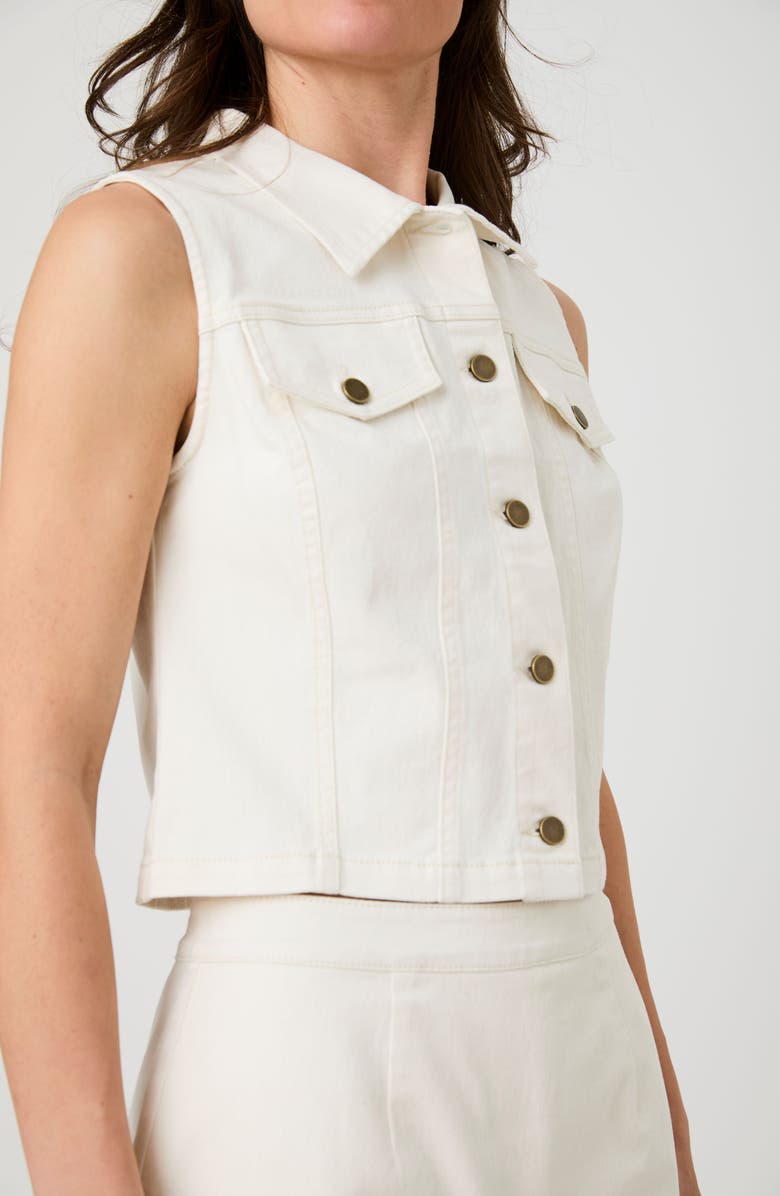 French Connection Denim Vest, Alternate, color, Ecru