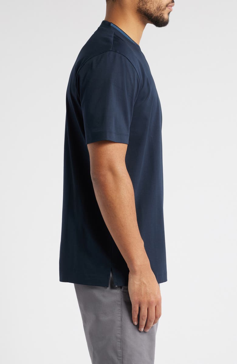BOSS Tessler Tipped Cotton Crewneck T-Shirt, Alternate, color, Dark Blue