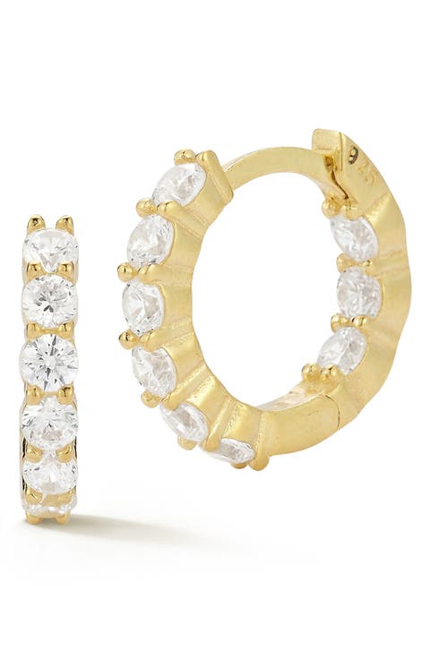 Cubic Zirconia Huggie Hoop Earrings