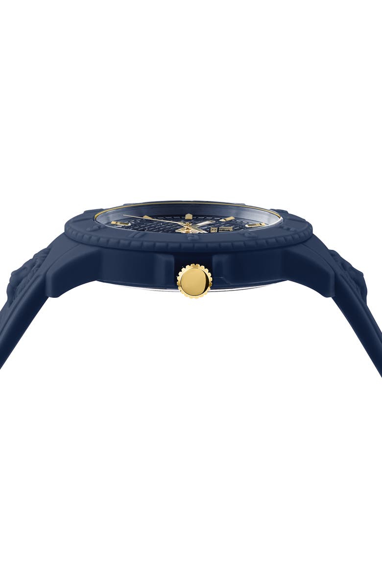 VERSUS Versace Women's Tokyo Pink Dial Silicone Strap Sport Watch, 42mm, Alternate, color, Blue