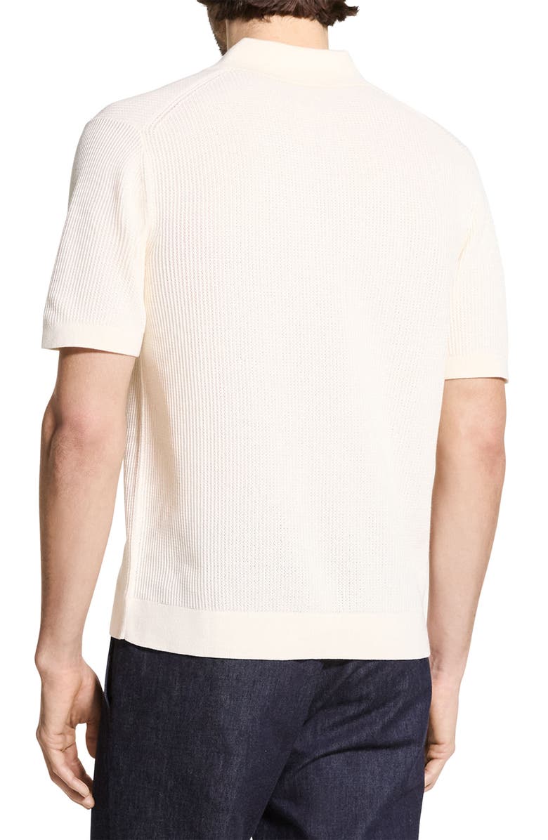 Theory Mesh Knit Polo, Alternate, color, Eggshell