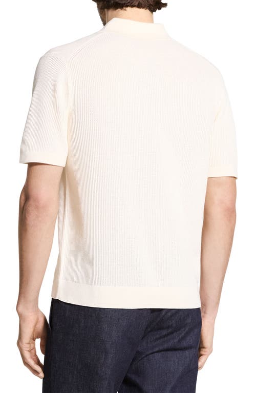 Theory Mesh Regular Fit Polo Shirt In White