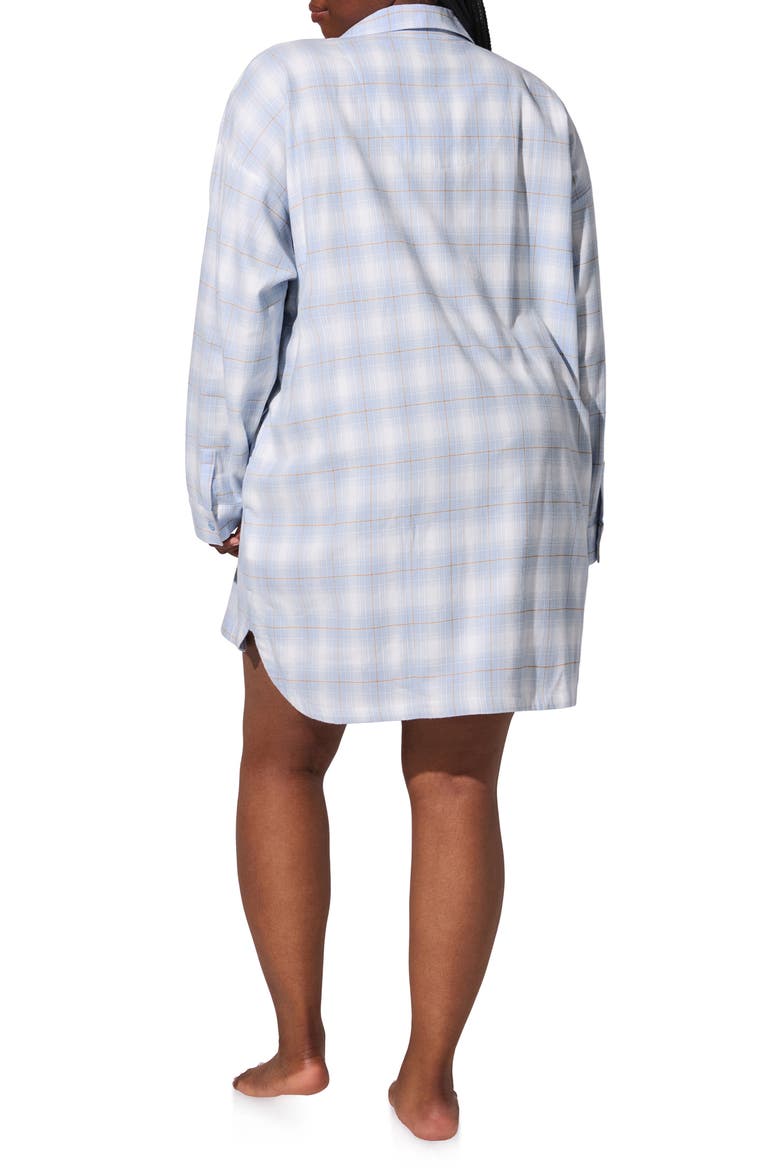 Long Sleeve Organic Cotton Sleep Shirt, Alternate, color, MOUNTAIN PLAID