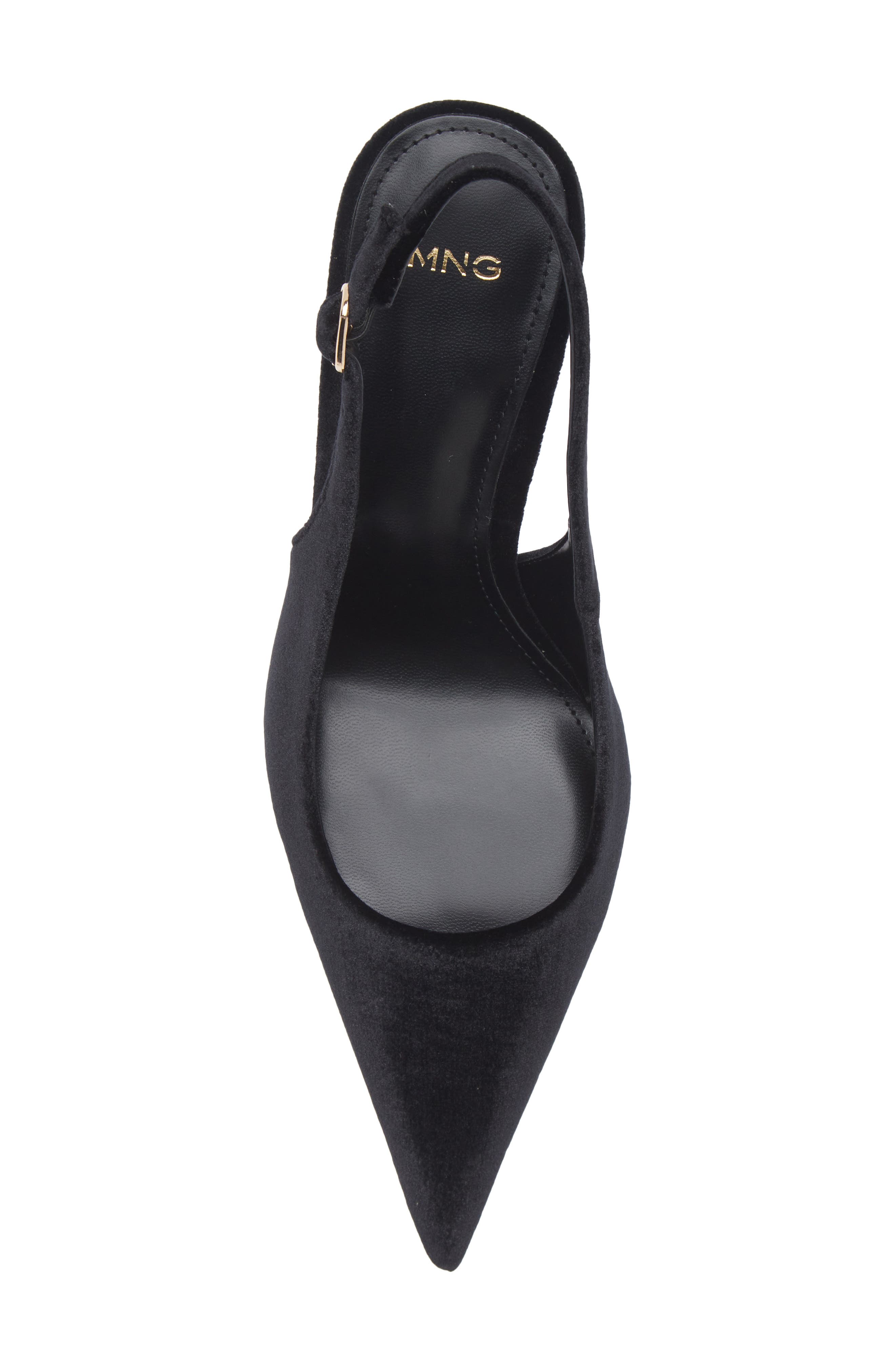 MANGO Slingback Pointed Toe Pump, Alternate, color, Black