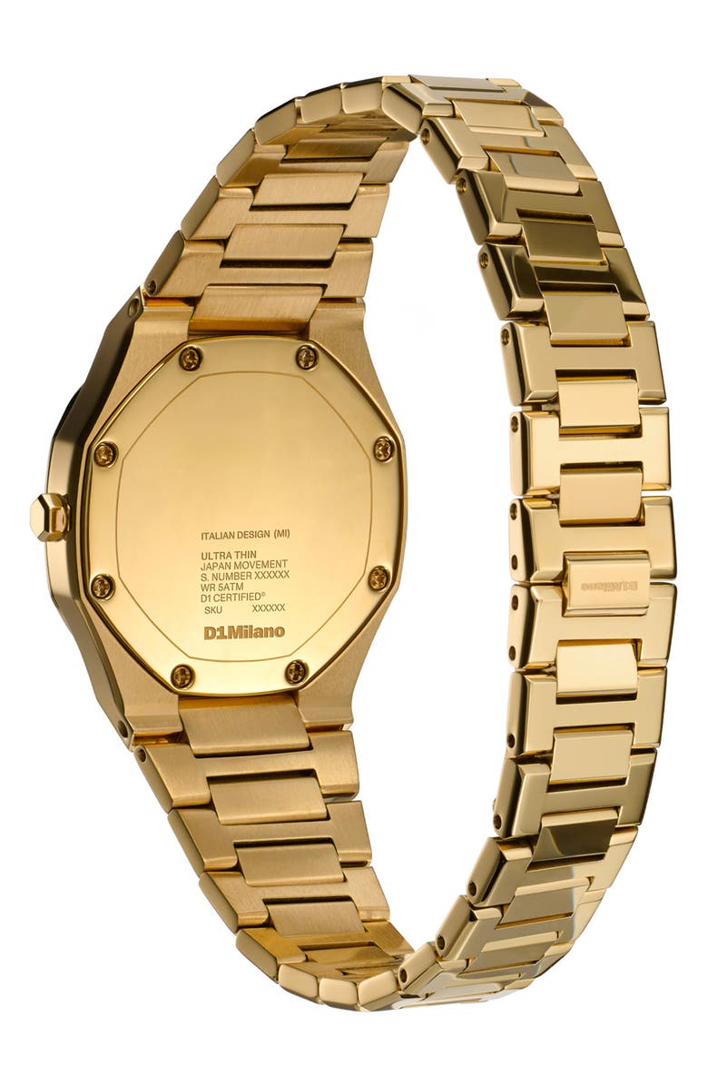 D1 Milano Gold Gleam Ultra Thin Bracelet Watch, 30mm, Alternate, color, Gold