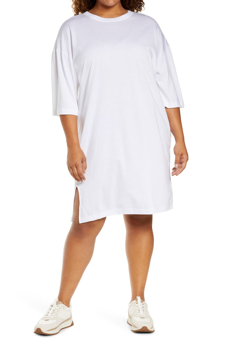 T-Shirt Dress, Main, color, WHITE