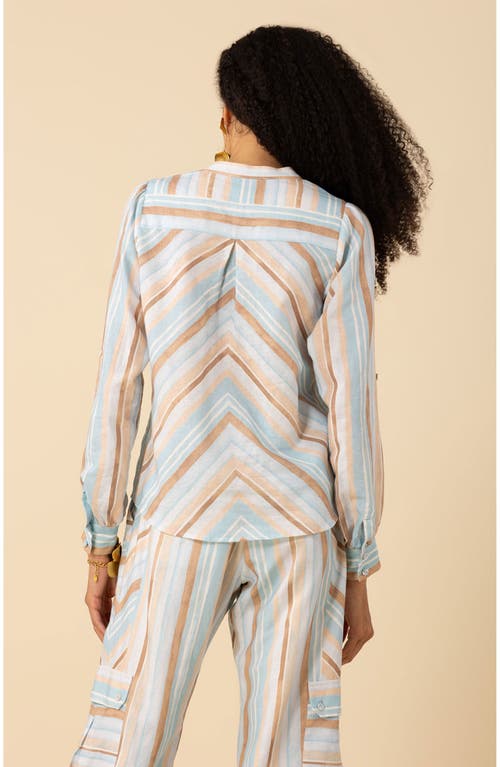 Hale Bob Karla Linen Top In Blue