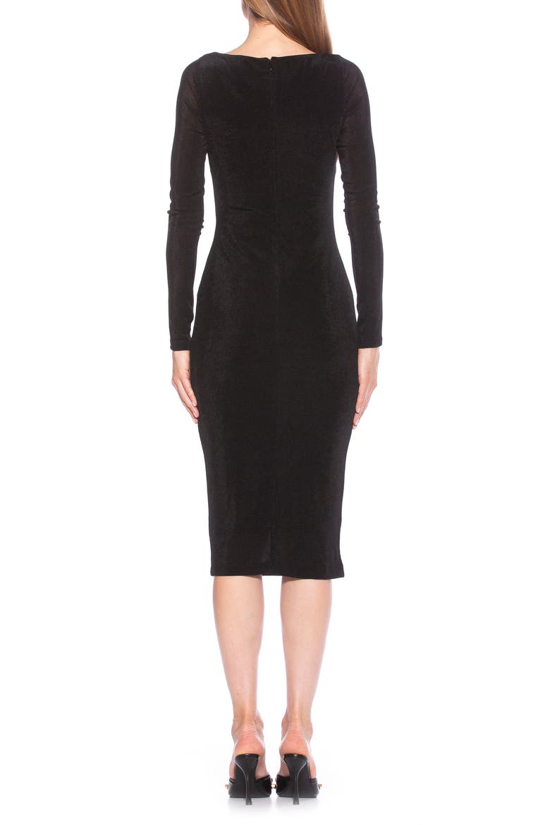 Tanya Twist Front Cutout Midi Dress, Alternate, color, BLACK