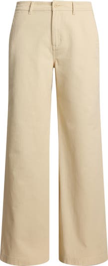 Wide Leg Cotton Twill Pants