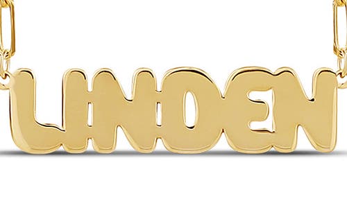 Shymi Bubble Letter Script Necklace In Gold