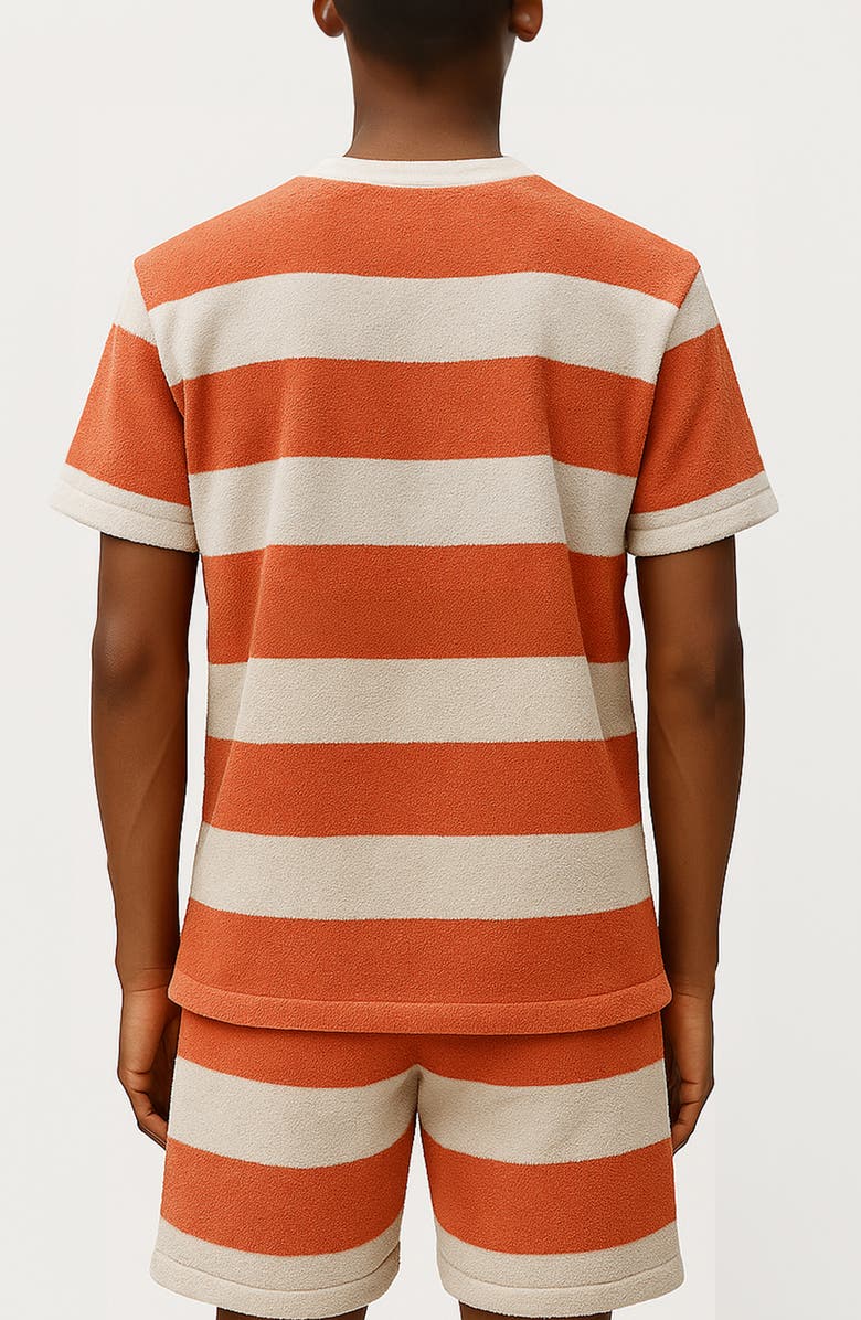 D.RT Classic Stripe Terry T-Shirt, Alternate, color, White / Pink