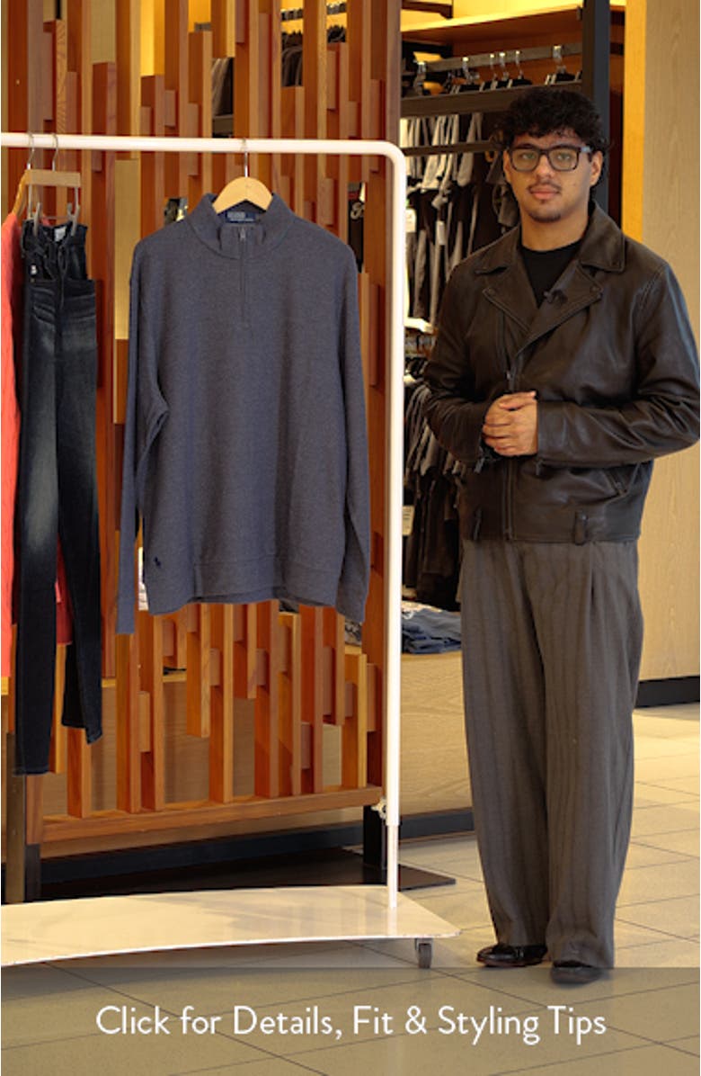 Textured Double Knit Quarter Zip Pullover, sales video thumbnail