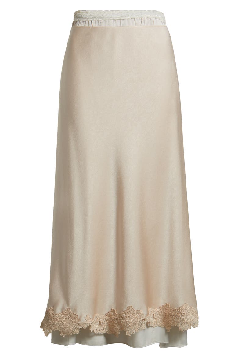 Brooks Lace Detail Satin Slip Skirt, Alternate, color, ANTIQUE