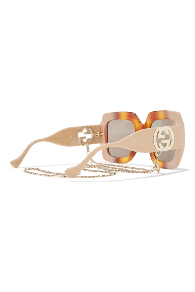 54mm Square Sunglasses, Alternate, color, HAVANA IVORY BROWN