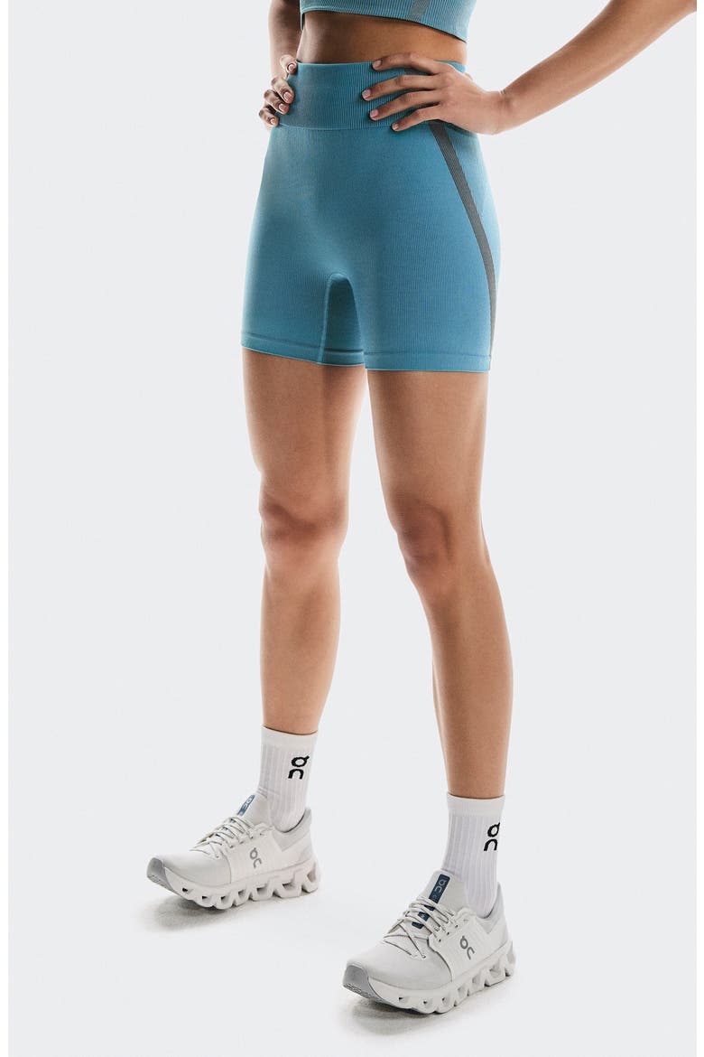 Studio Knit Bike Shorts, Alternate, color, NIAGARA/ ROCK