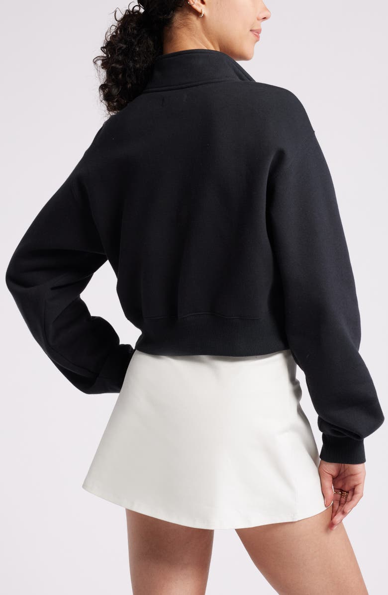 BP. Quarter Zip Fleece Detail Sweatshirt, Alternate, color, Black Jet