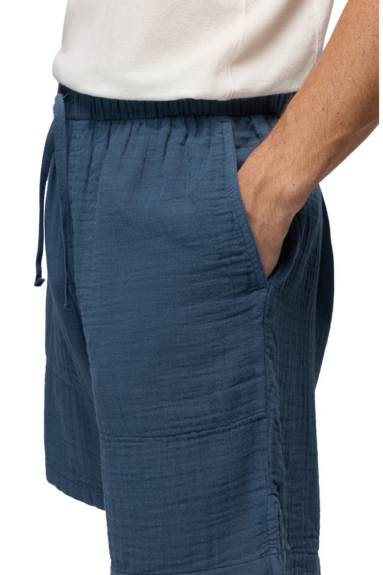 Hideaways Organic Cotton Drawstring Shorts, Alternate, color, BLUFF BLUE