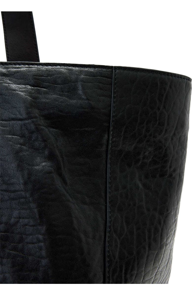 AllSaints Ares Grain Leather Open Tote Bag, Alternate, color, Black