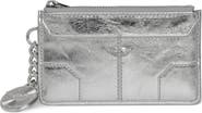 Zadig & Voltaire Sunny Metallic Leather Zip Card Case