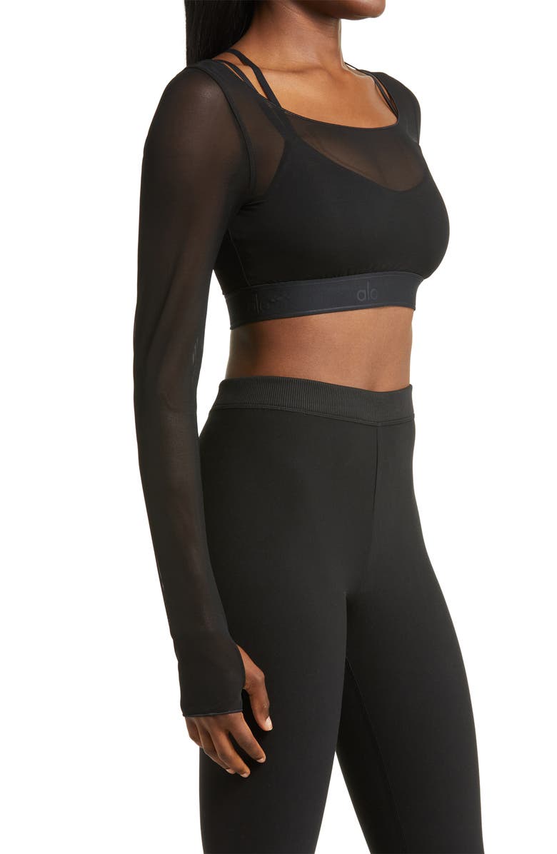 Alo Airlift Ballet Dream Long Sleeve Bra Top, Alternate, color, 