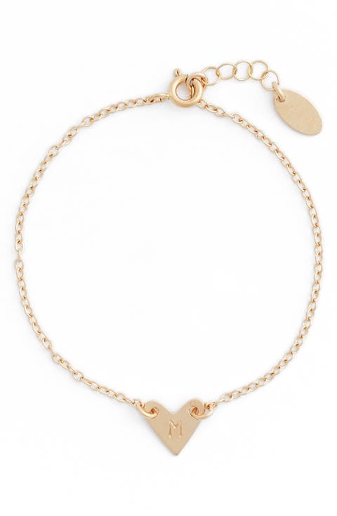 Initial Heart Bracelet