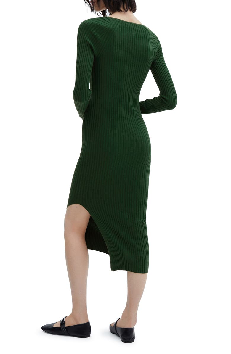 MANGO Long Sleeve Rib Sweater Dress, Alternate, color, 