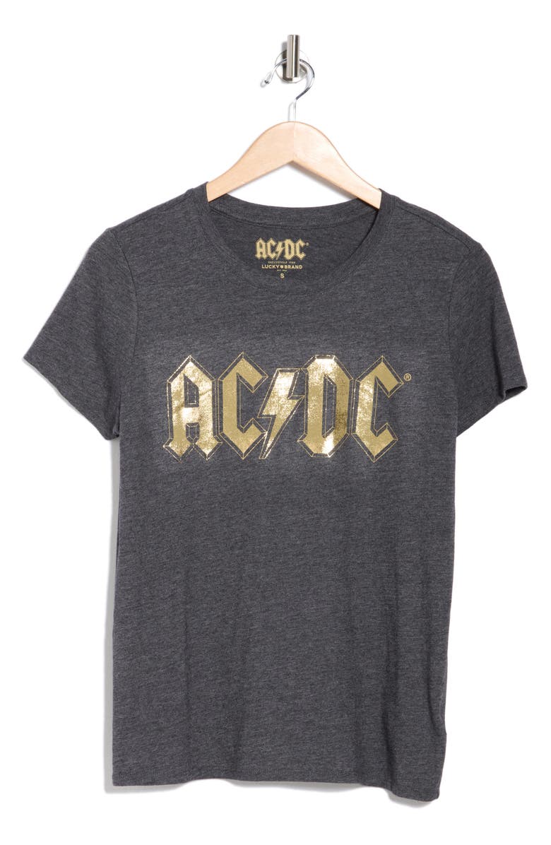 Lucky Brand AC/DC Foil Graphic T-Shirt, Alternate, color, Heather Charcoal
