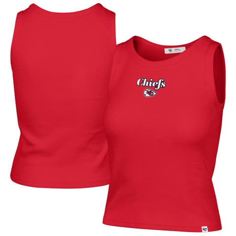 Women's '47  Red Kansas City Chiefs Cropped Straight Cut Ribbed Baby Tank Top