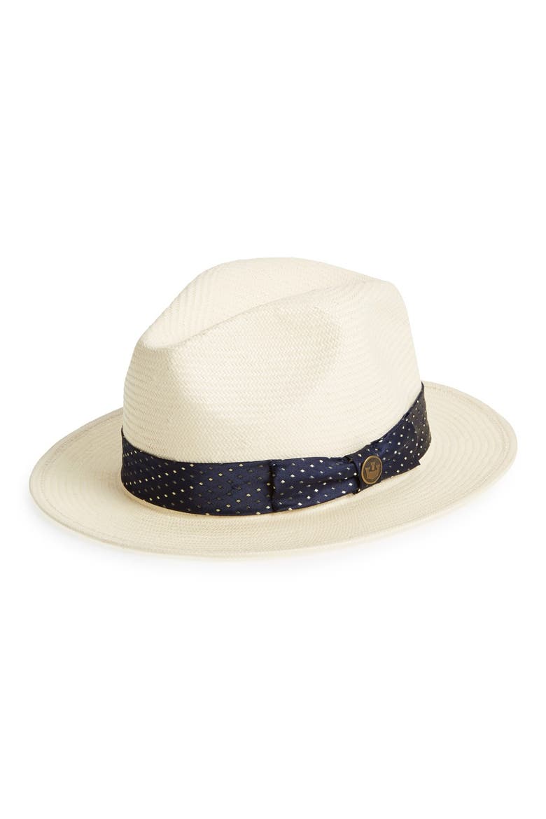 Goorin Brothers 'Hawk Eye' Straw Fedora, Main, color, WHITE