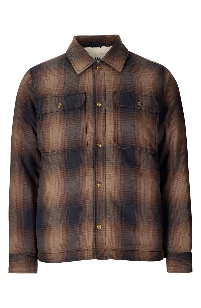 Marmot Ridgefield Fleece Lined Flannel Snap-Up Shirt Jacket, Alternate, color, 