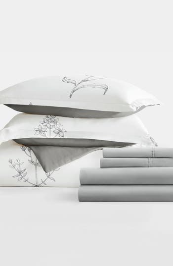 Homespun Bundle Duvet Set In Light Gray
