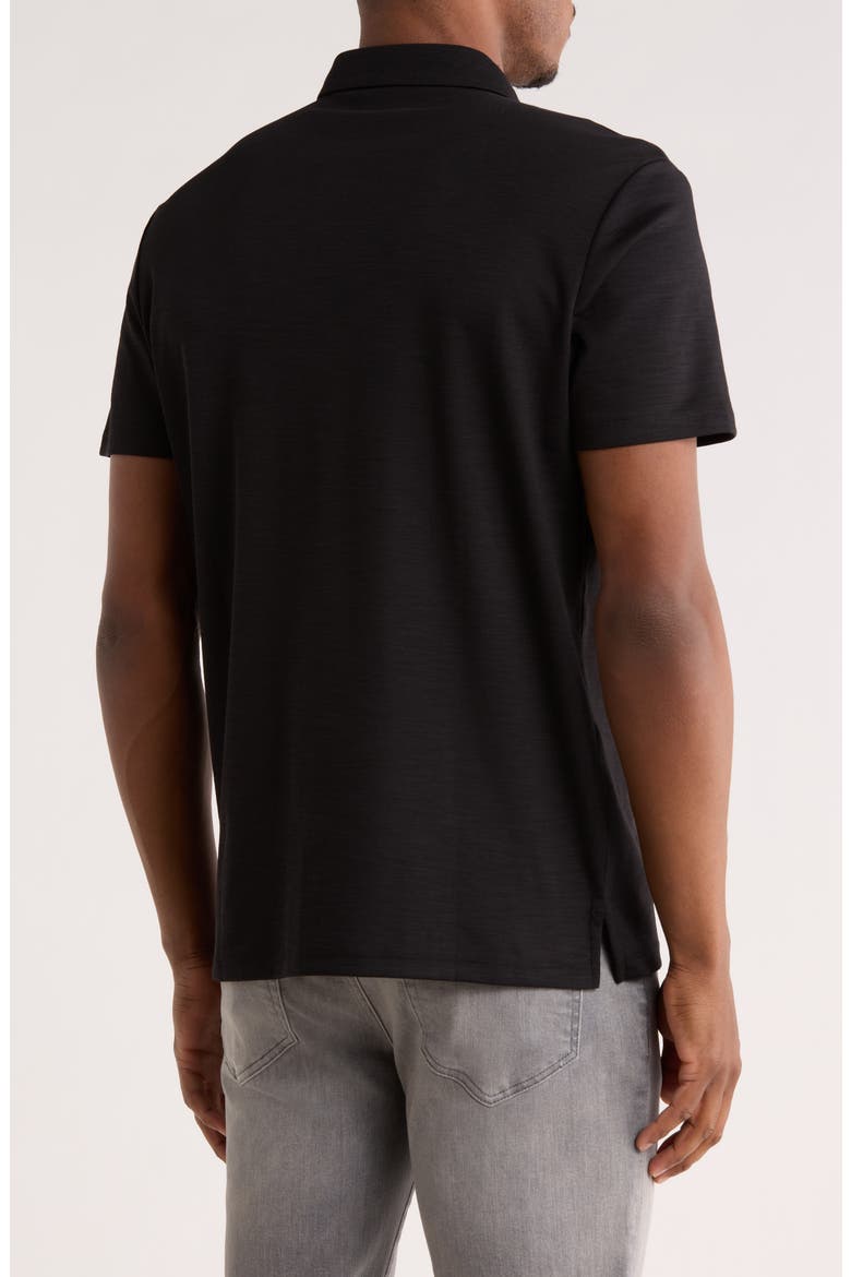 Classic Fit Embroidered Slub Knit Polo, Alternate, color, BLACK