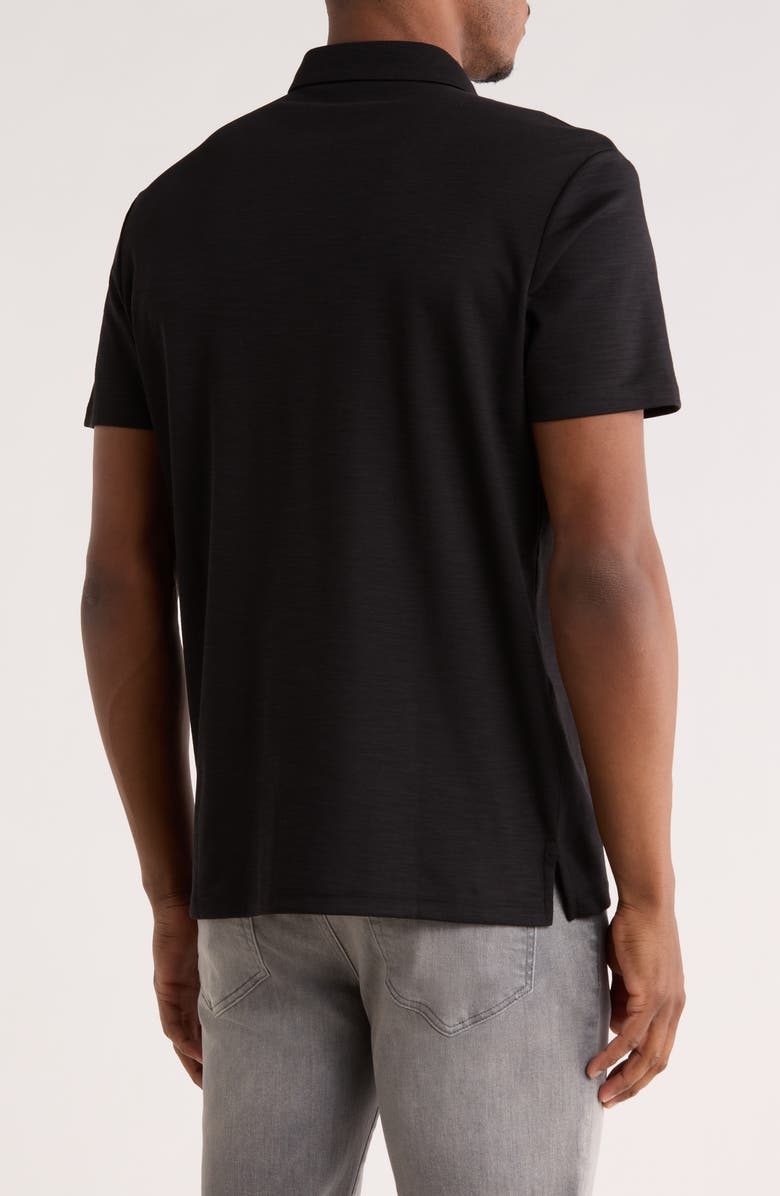 Calvin Klein Classic Fit Embroidered Slub Knit Polo, Alternate, color, Black