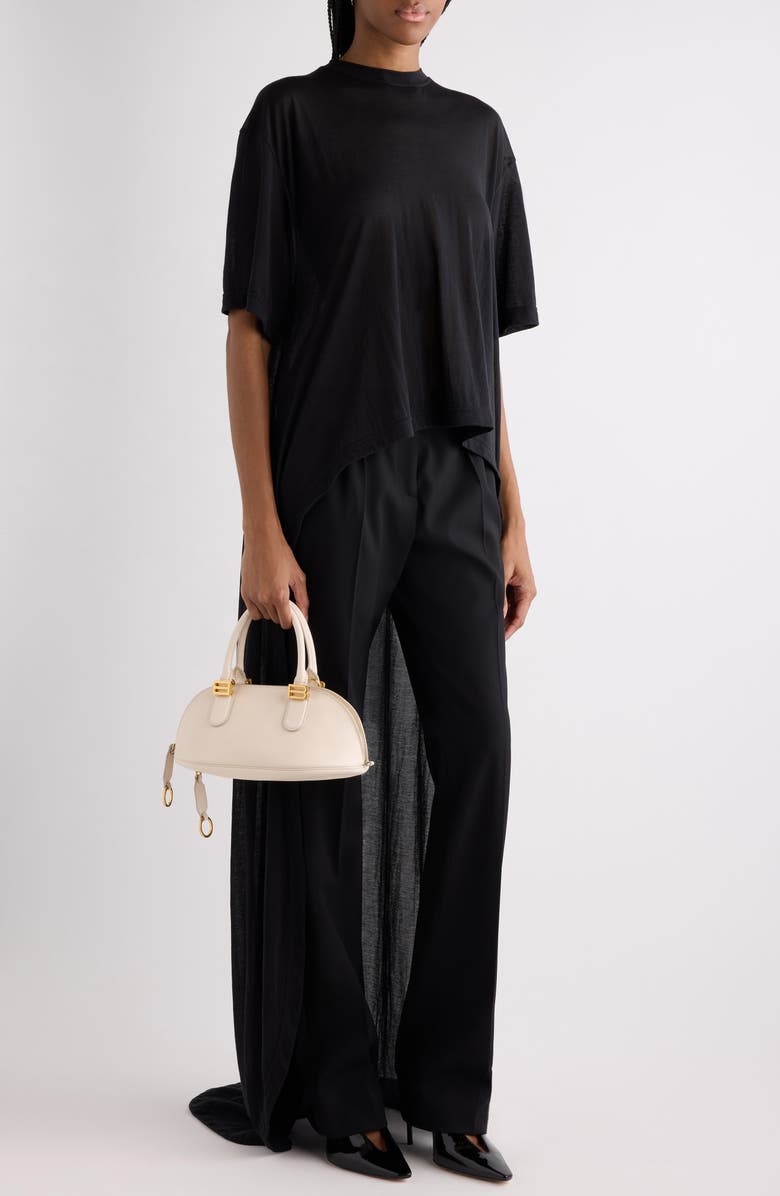 Balenciaga Crop Train T-Shirt, Alternate, color, Black