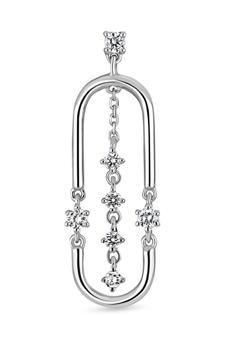 18K Gold Liora Diamond Drop Earrings, Alternate, color, 18K WHITE GOLD/ DIAMOND