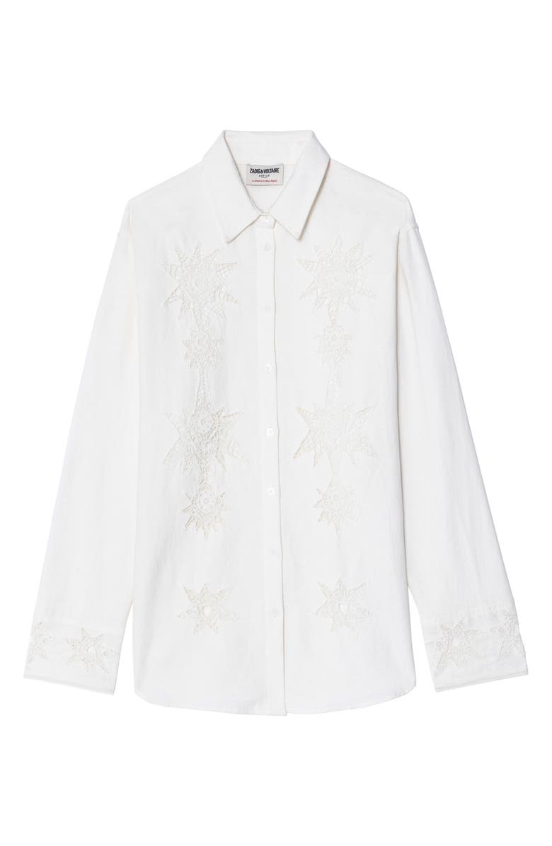 Zadig & Voltaire Morning Stitch Linen Blend Shirt, Alternate, color, 