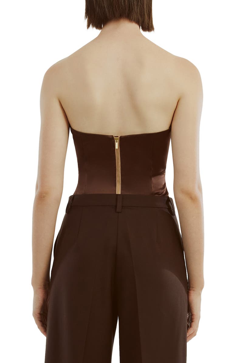 Bardot Eleni Plunge Neck Strapless Satin Bodysuit, Alternate, color, 